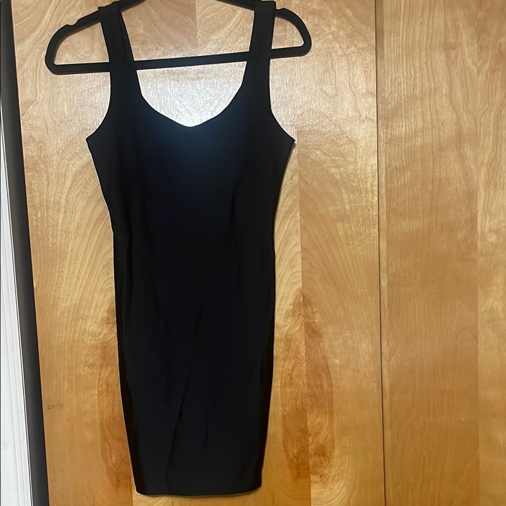 Low back Black Sleeveless Dress-spandex